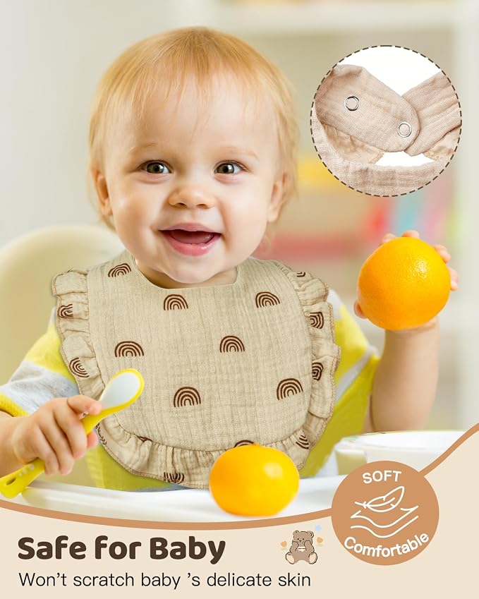 Lictin 8-Pack Muslin Baby Bibs - Image 2