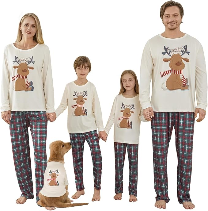 Awoscut Christmas Family Matching Pajamas Christmas Pjs Holiday Nightwear by Awoscut