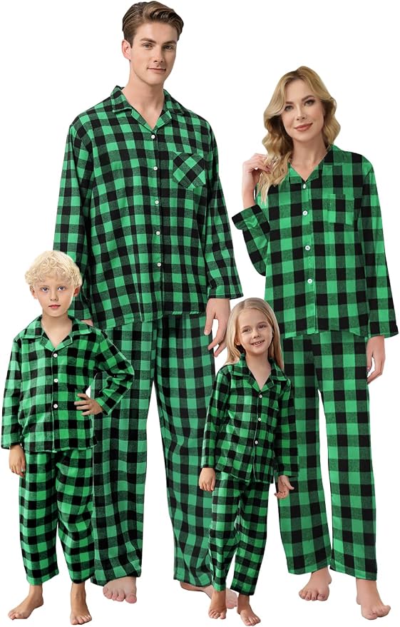 Schbbbta Family Matching Pajamas Holiday Sleepwear Long Sleeve Pjs Sets by SchbbbtaTouchYourLife