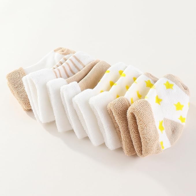 Newborn Baby Boy Girl Caps Mittens Socks Set Cotton Baby Essentials Accessories - Image 6