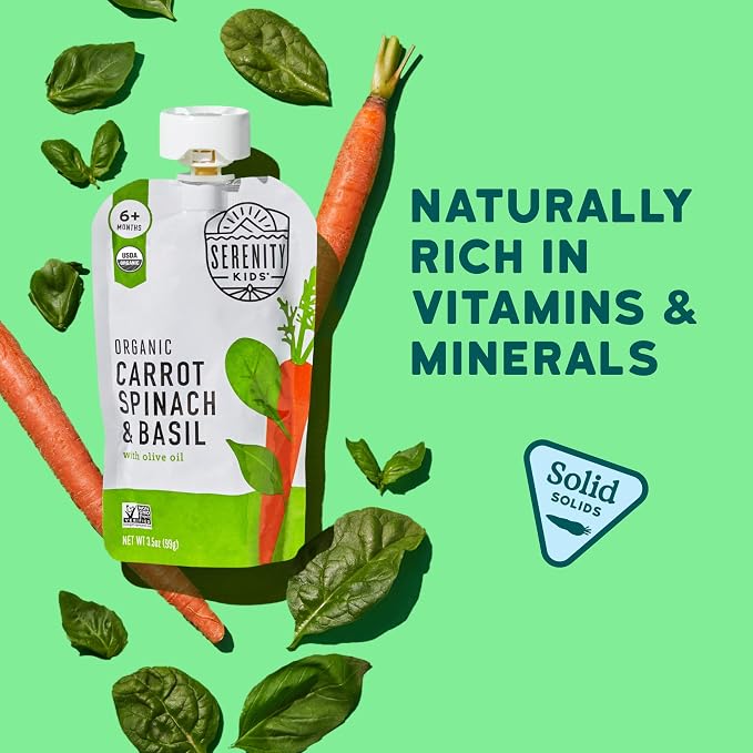 Serenity Kids 6+ Month Organic Veggie Puree Baby Snacks Pouches - Image 5