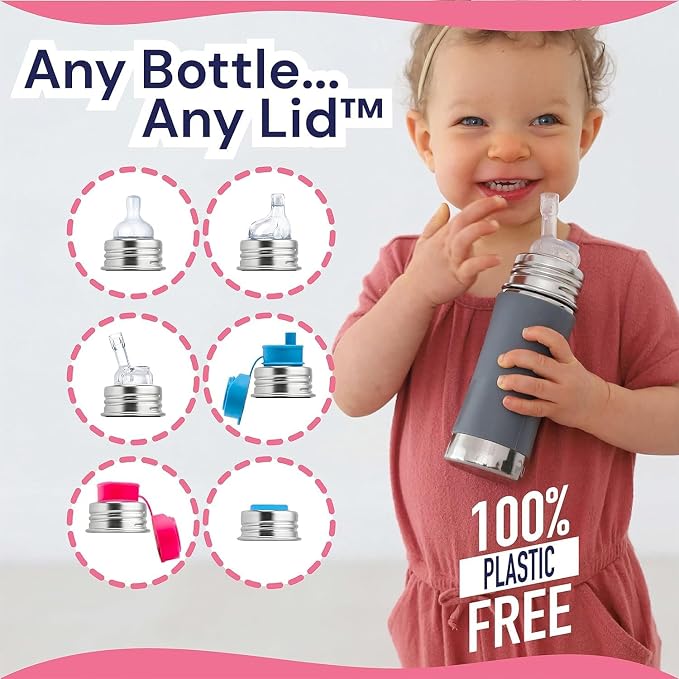 Pura Kiki 11oz/325ml Stainless Steel Straw Bottle w/Sleeve, 100% Plastic-Free - Image 7