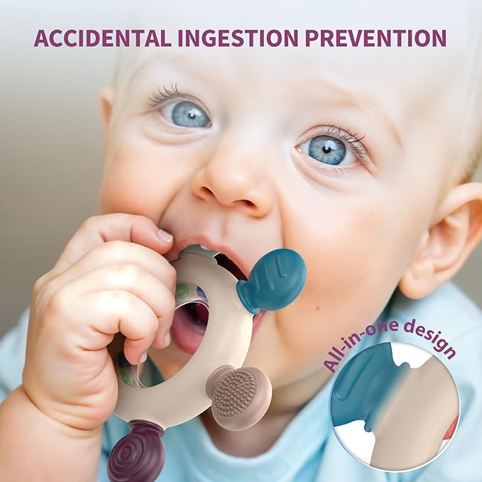akolik Teething Toys for Babies, Baby Teethers Toy Teething Ring Silicone - Image 3
