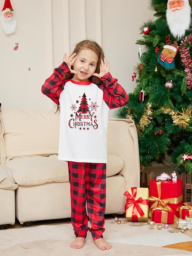 Awoscut Christmas Family Matching Pajamas Christmas Pjs Holiday Nightwear - Image 6