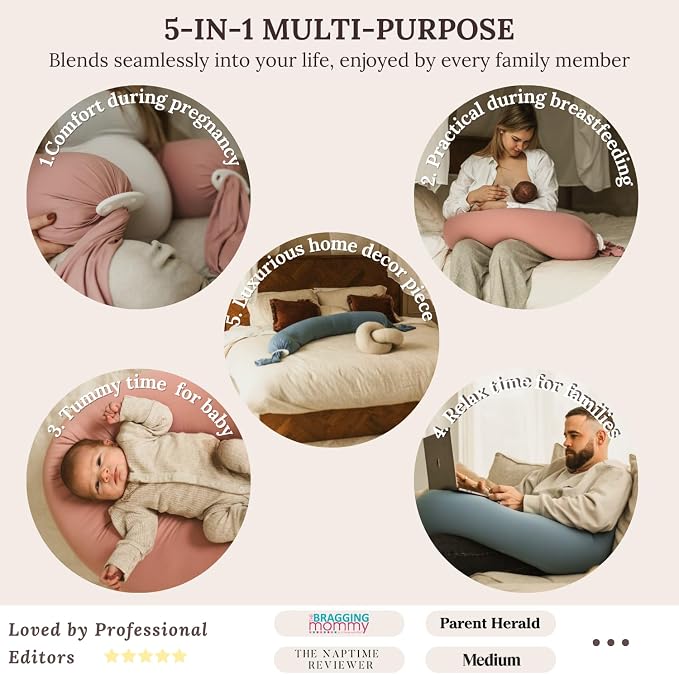Pregnancy Pillow 5-in-1 【Cooling Cover, Adjustable to Grow - Image 6