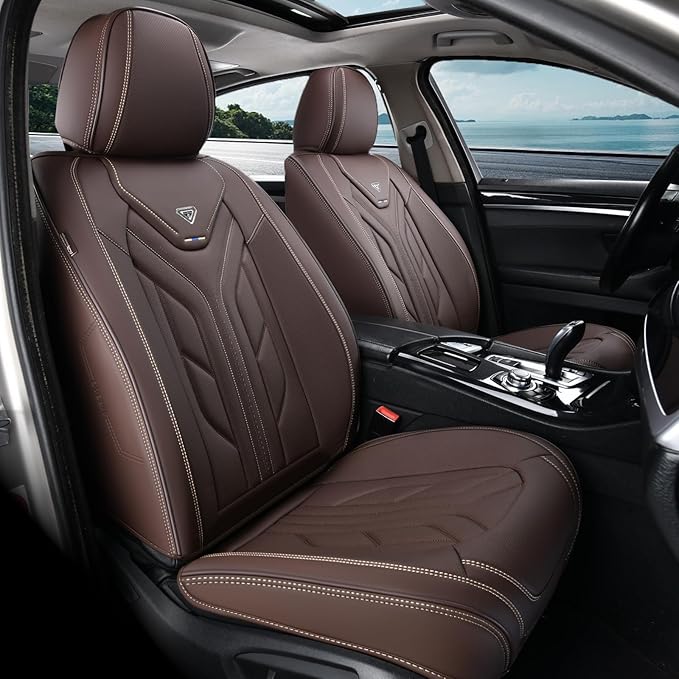 Coverado Front Seat Covers, Car Seat Covers Front Seats, Leather Seat Covers by COVERADOAUTO