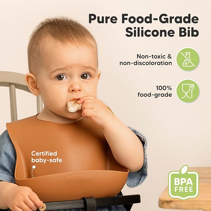 KeaBabies 2-Pack Silicone Baby Bibs - Image 2