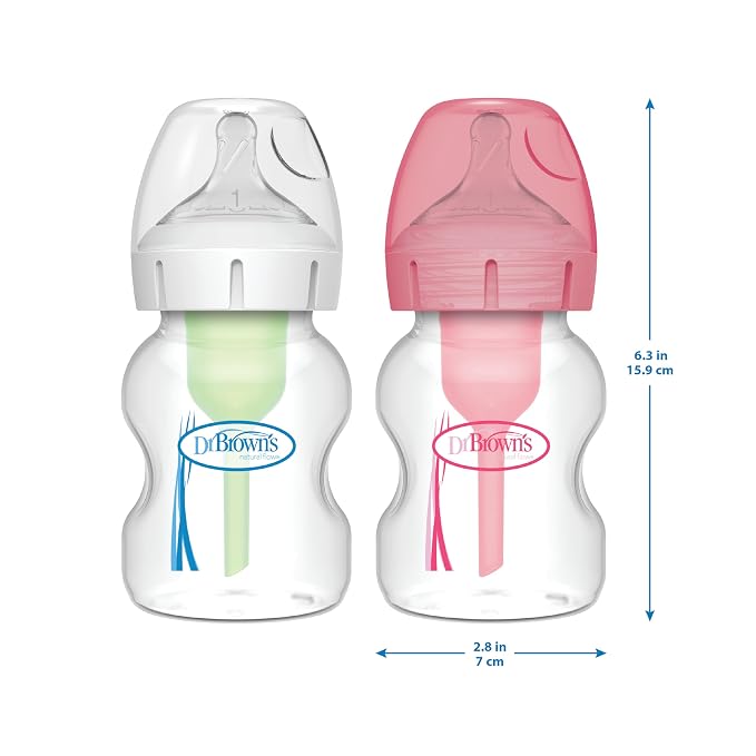 Dr. Brown's Natural Flow Anti-Colic Options+ Wide-Neck Baby Bottles 5 oz/150 mL - Image 15