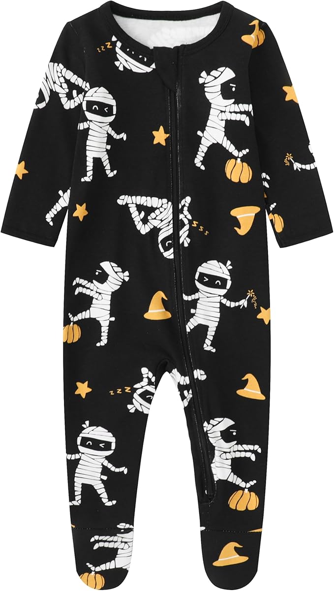 O2 BABY Baby Boys Girls Organic Cotton Zip-Front Sleeper Pajamas, Footed Sleep by O2BABY