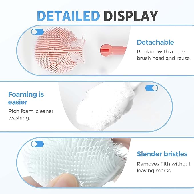 3Pcs 360° Flexible Silicone Bottle Brush - Image 8