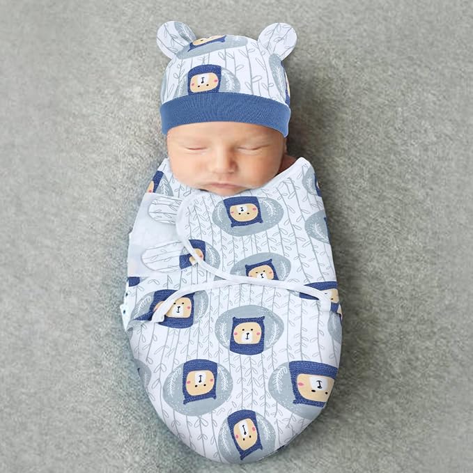 Cinaci 2 Pack Adjustable Soft Cotton Blend Newborn Baby Receiving Swaddle - Image 6