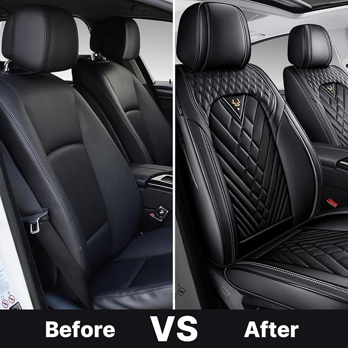 Car Seat Cover Full Set, Waterproof Leather Seat Cover, Front Auto Seat Cover - Image 7