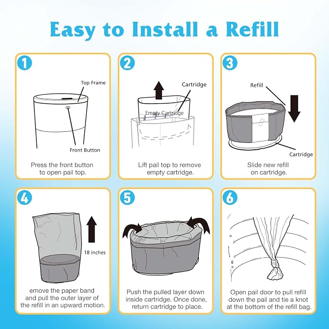 5 Pack Diaper Pail Refill Bags Compatible - Image 6
