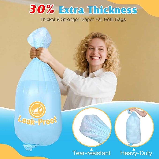 5 Pack Diaper Pail Refill Bags Compatible - Image 4