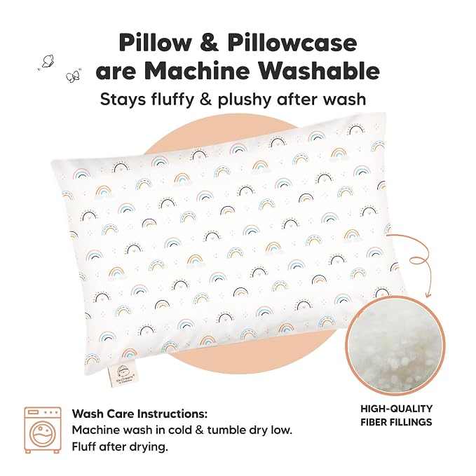KeaBabies Toddler Pillow with Pillowcase, Jumbo 14X20 - Image 4