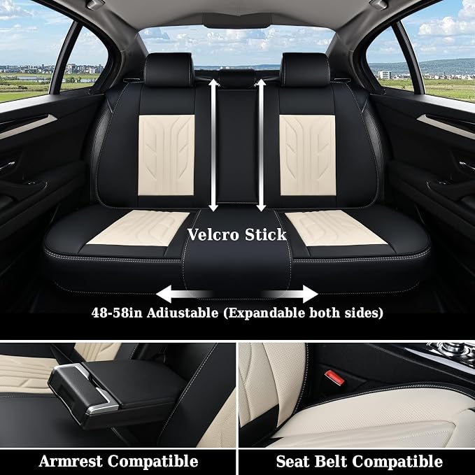 Coverado Front Seat Covers, Car Seat Covers Front Seats, Leather Seat Covers - Image 6