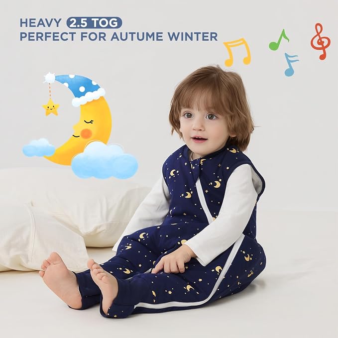 Duomiaomiao 2.5 TOG Toddler Sleep Sack 3-4T 100% Cotton Winter Side Open Zipper - Image 2