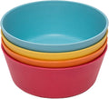WeeSprout Bamboo Kids Bowls, Set of Four 10 oz Kid-Sized Dinnerware, Leftovers by WeeSprout