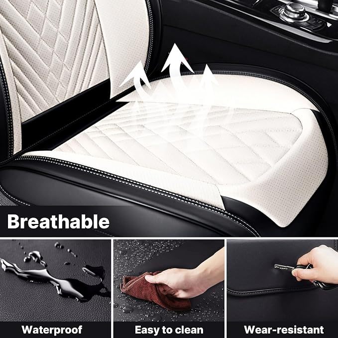 Car Seat Covers, Waterproof PU Leather Automotive Seat Covers Full Set - Image 7