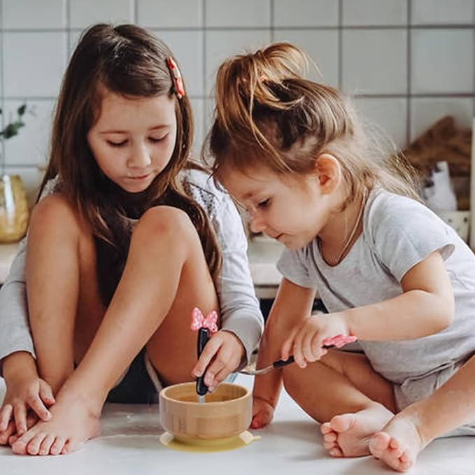 Baby Bamboo Bowls with Suction and Matching Spoon Set, Detachable Silicone - Image 7