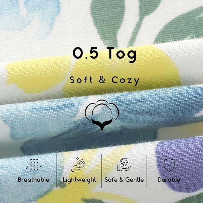 Yoofoss Baby Sleep Sack 0-6 Months 0.5 Tog Wearable Blanket - Image 5