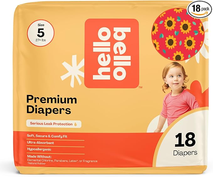 Hello Bello Diapers, Size 5 Flower Child, Hypoallergenic by HelloBello