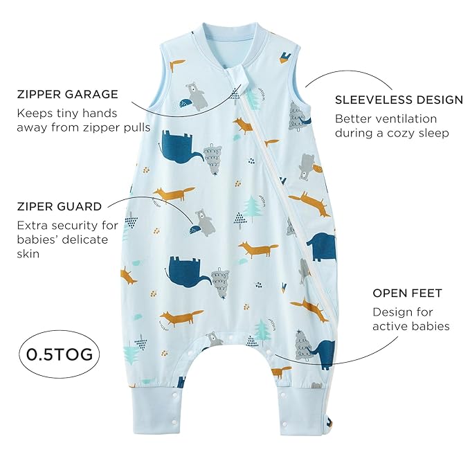 Duomiaomiao 0.5 TOG Toddler Sleep Sack 24-36 Months 100% Cotton Lightweight - Image 5