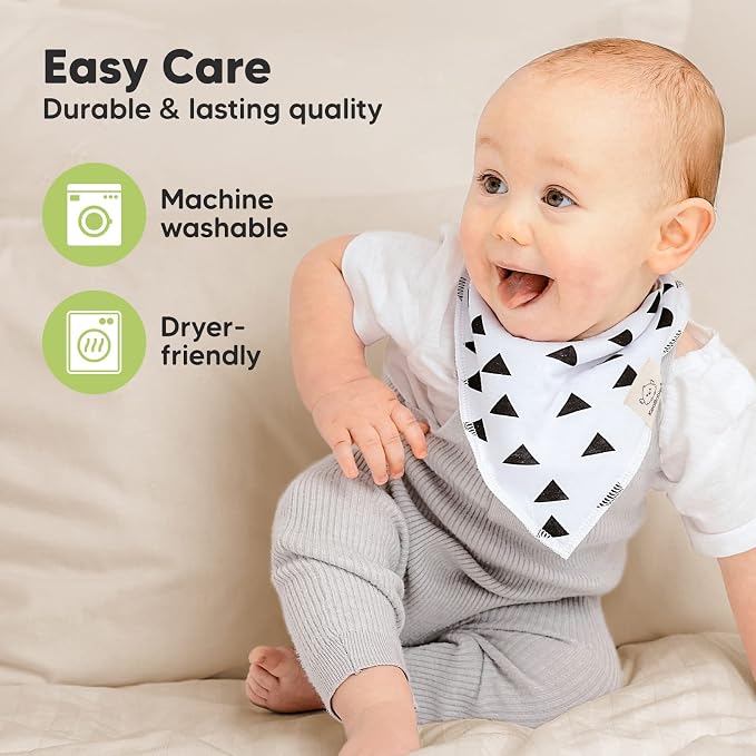 8-Pack Organic Baby Bandana Bibs - Image 7