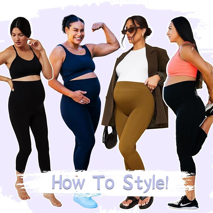 GROTEEN 3 Pack Women's Maternity Leggings - Image 2