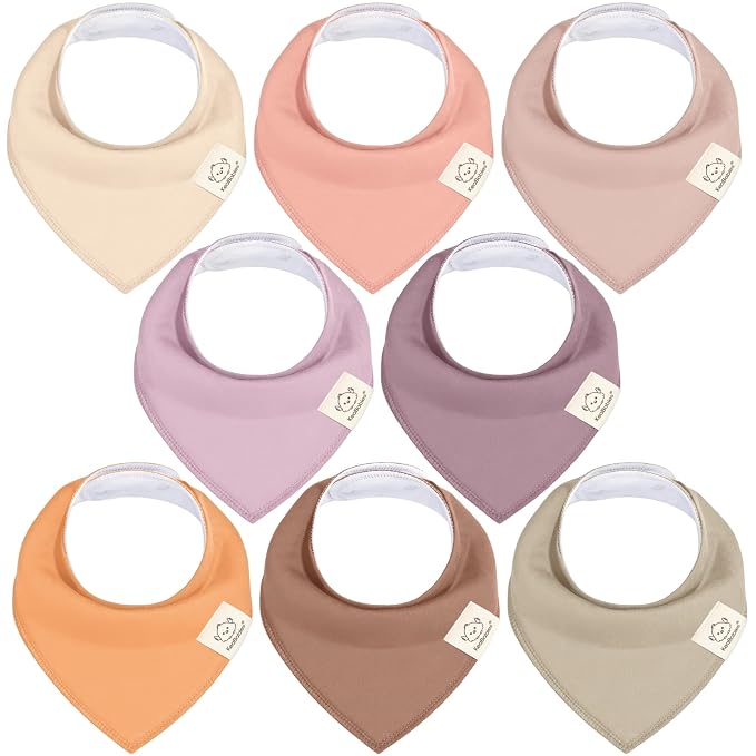 8-Pack Organic Baby Bandana Bibs by KeaBabies