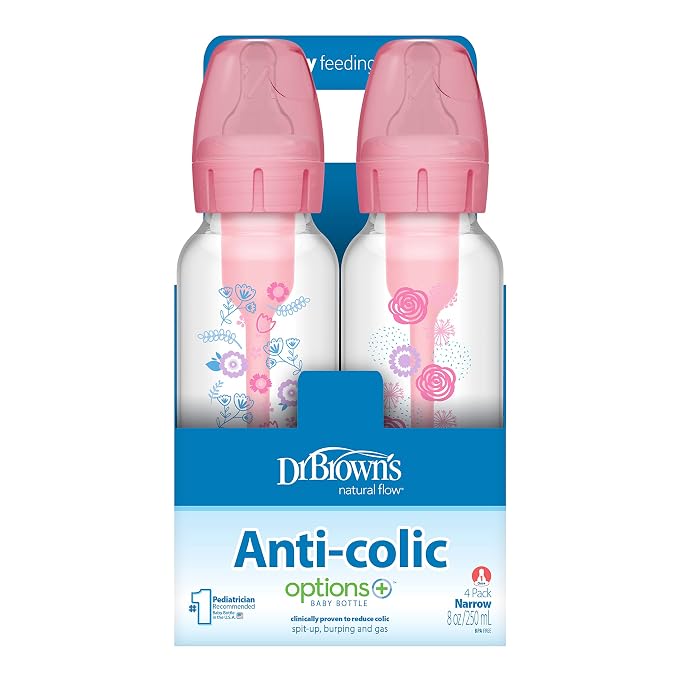 Dr. Brown's Natural Flow Anti-Colic Options+ Narrow Baby Bottle, 8 oz/250 mL - Image 7