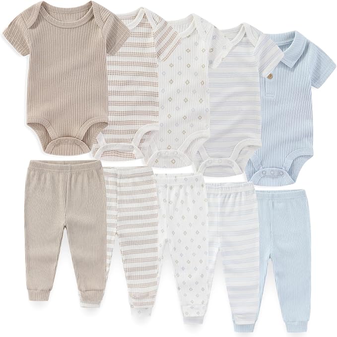 Unisex Baby Boy Girl Pants Sets 10 pack Cotton Casual New born Clothes Comfort by JELYLOVE