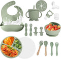 Baby Led Weaning Supplies, 17 Piece BPA-Free Silicone Feeding Set, Eating by Catvegue