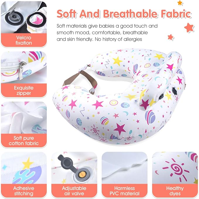 Inflatable Nursing Pillow for Breastfeeding – Travel Baby Feeding Cushion for - Image 7