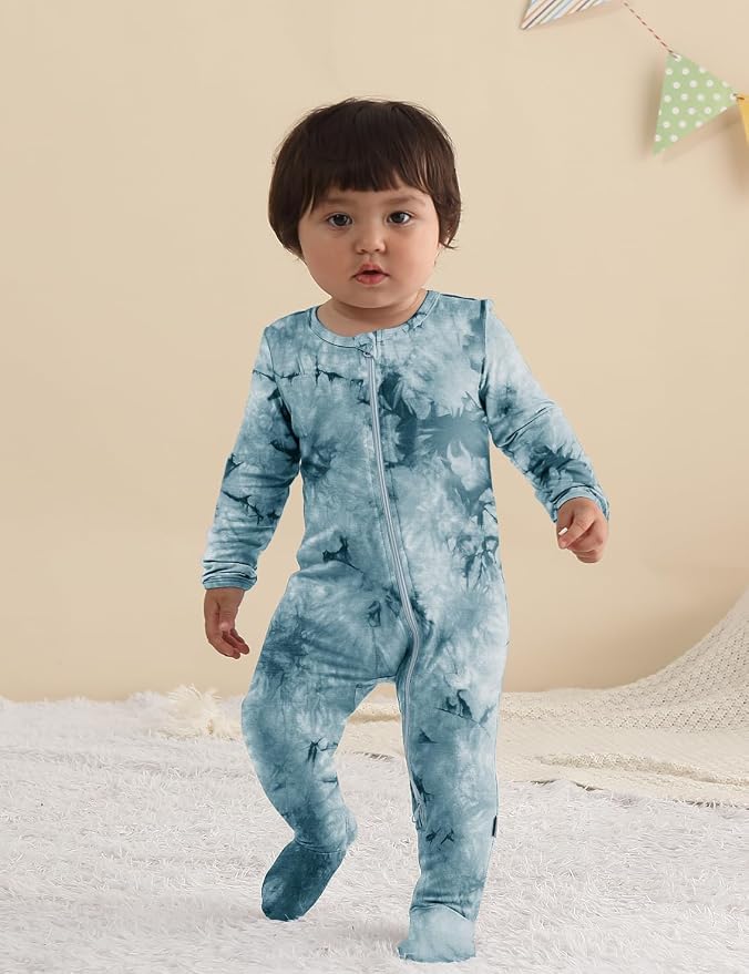 Jimonda Baby Girls Boys Footed Pajamas, Rayon From Bamboo, 2 Way Zipper Long - Image 6