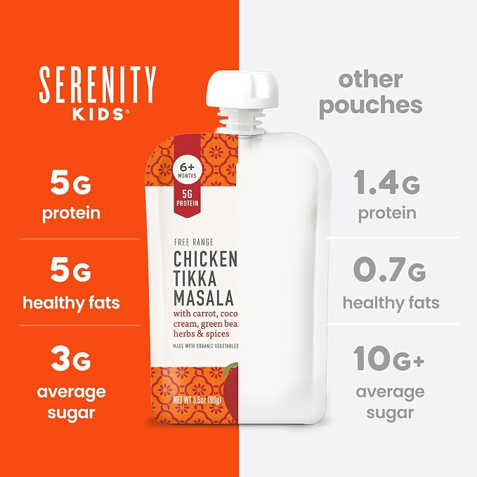 Serenity Kids 6+ Months Chicken Tikka Masala Baby Food Puree Pouches - Image 7
