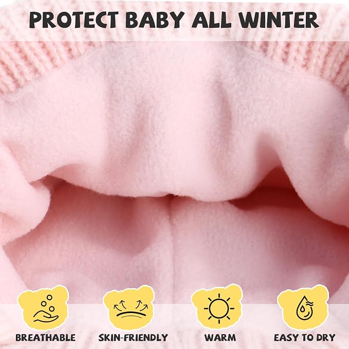Duoyeree Cozy Baby Beanie with Earflaps and Fleece Lining - Image 4