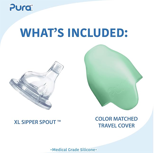 Pura Kiki 9oz/260ml Stainless Steel Insulated Sippy Bottle w/Sleeve, - Image 2