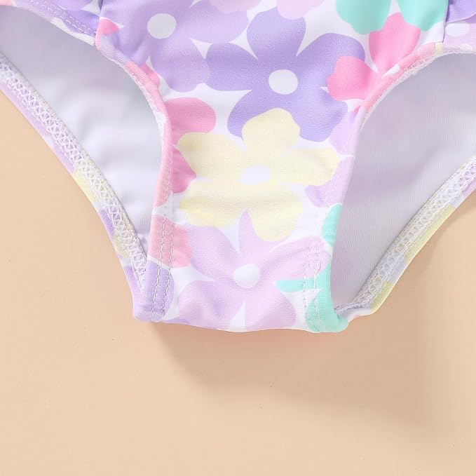 Newborn Baby Girl Ruffle Swimsuit Infant Toddler One Piece Floral Bikini Beach - Image 5