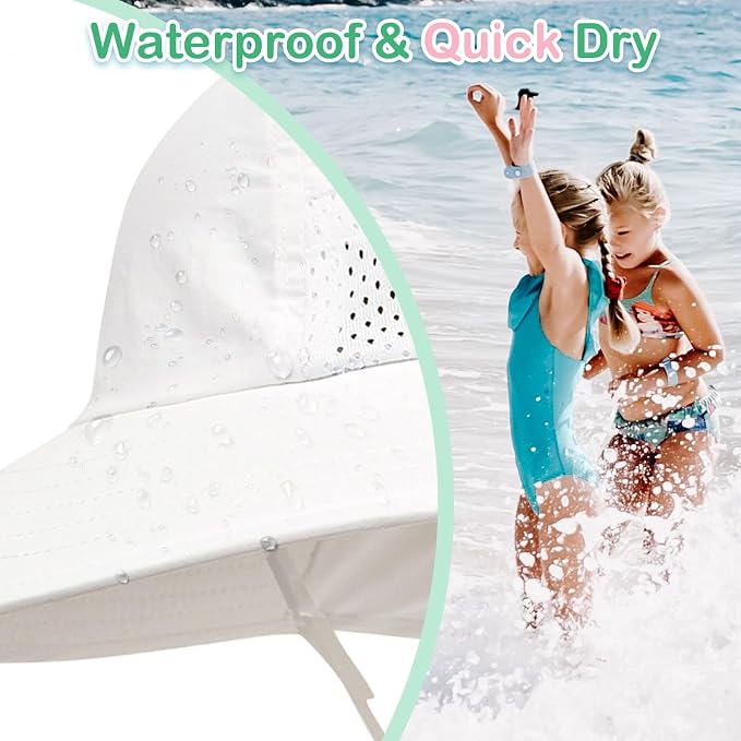 XIAOHAWANG Girls Sun Hat Baby Beach Hats Boys UPF 50+ Kids Summer Protection - Image 3