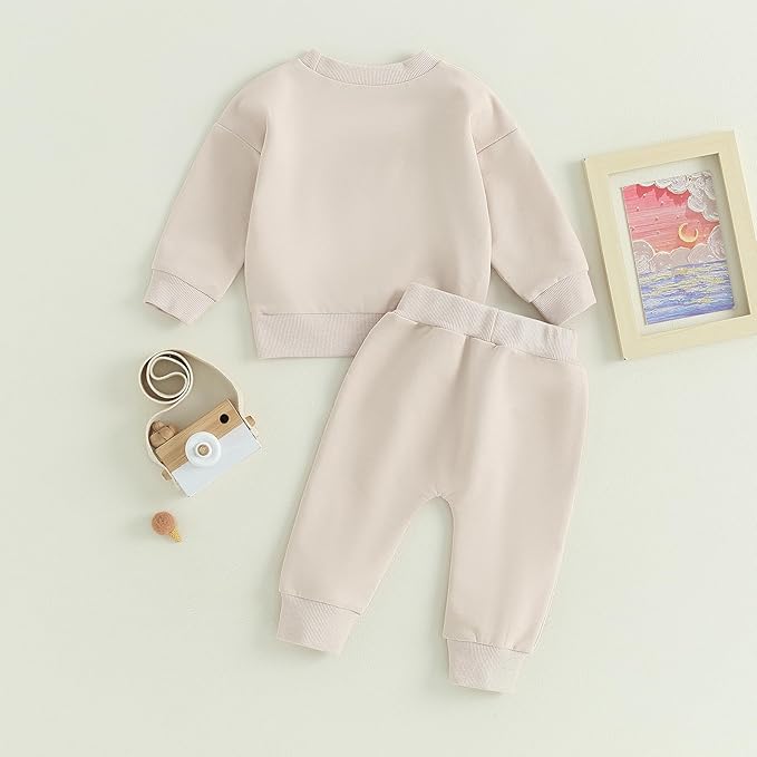 Fernvia Toddler Baby Girl Clothes 3 6 9 12 18 24 Months Fall Outfits Solid Long - Image 7