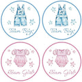 80Pcs Cute Baby Clothes Decal Stickers Roll, 2 inch Team Boy Team Girl Gender by PNTKION