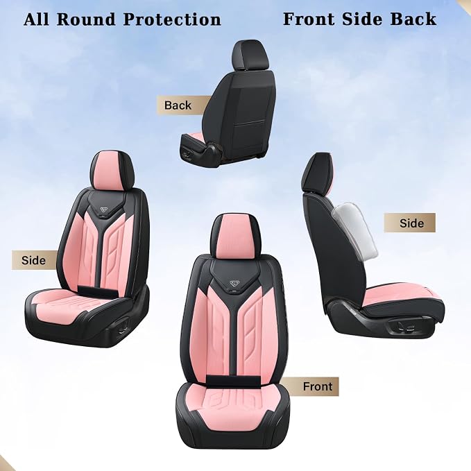 Coverado Car Seat Covers Full Set, Car Seat Protectors Leather Seat Covers - Image 4