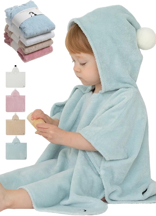 Konny Baby Hooded Towel Rayon from Bamboo Cotton Baby Bath Beach Towel Hooded by Konny