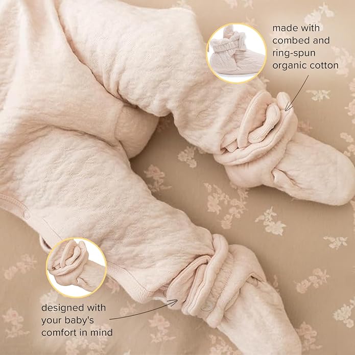 Burt's Bees Baby Unisex Booties Organic Cotton Newborn Essentials Shoes - Image 9