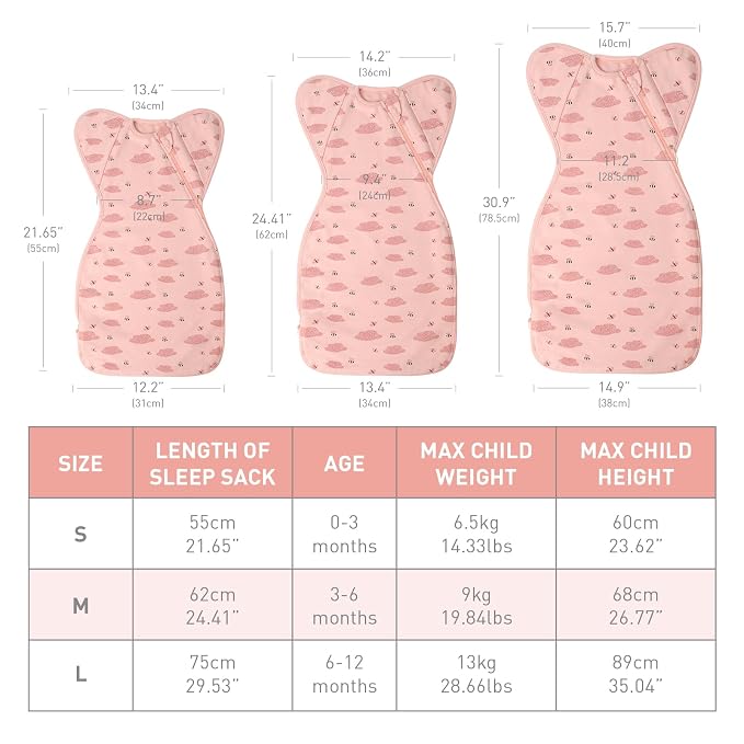Premium Soft Cotton Swaddle Blanket Sleep Sack Arms Up Design 2 Packs 3-6 Months - Image 6