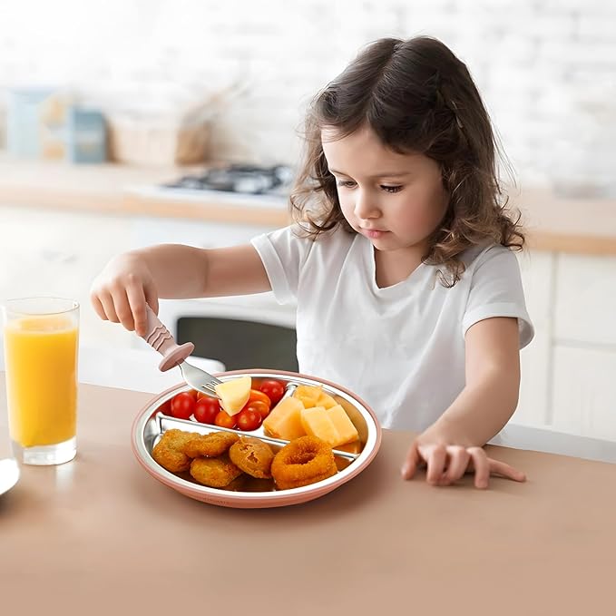 PandaEar 8PCS Baby Feeding Set | Stainless Steel Suction Plates and Bowls - Image 2