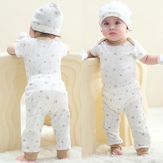 Baby Bodysuit and Pant Set 10-pcs Cotton Soft Newborn Boy Girl Clothes Outfits - Image 4