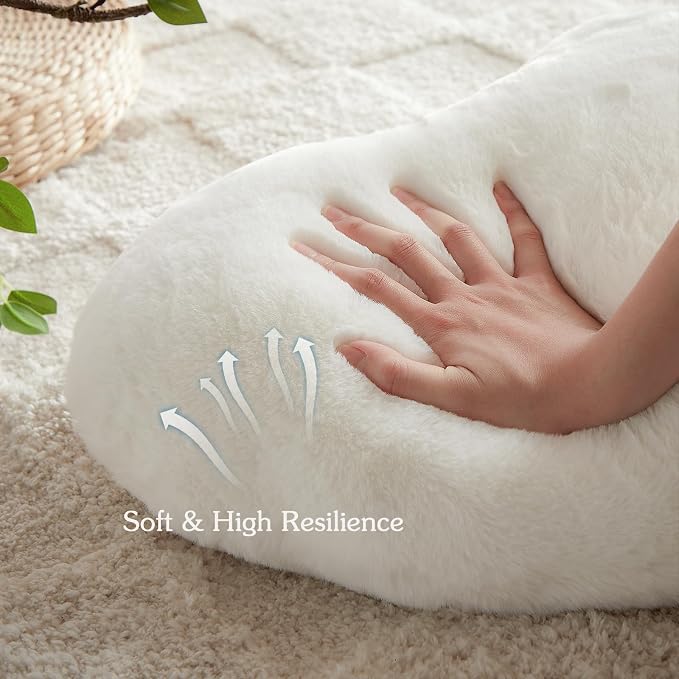EastTree Heart Pillows, Love Throw Pillows Gifts, Ultra Soft Faux Rabbit Fur - Image 5