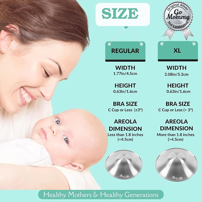 999 Pure Silver Nipple Shields for Breastfeeding Newborn & A Breastfeeding - Image 7